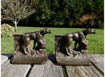Bronze Hunting Dog Bookends
