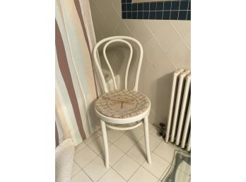 White Chair W/dragonfly Seat Pad