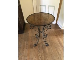 Gold Metalic Top & Iron Base Side Table