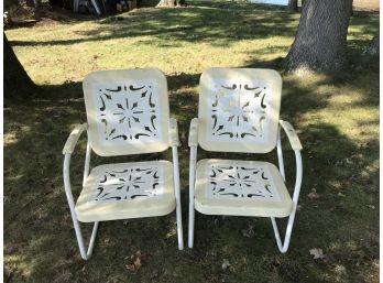 Pair Of Fabulous Vintage Metal Chairs