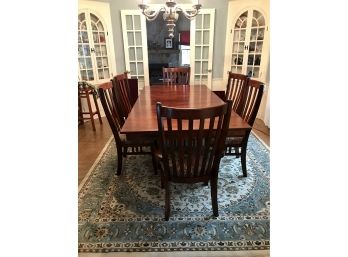 Stunning Cherry Solid Wood Dining Room Table And 6 Chairs