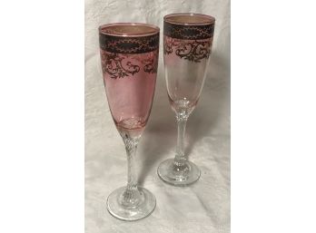 Pair Of Champagne Glasses 8 Tall