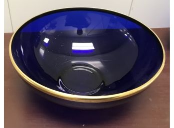 Cobalt Blue Bowl With Gold Trim