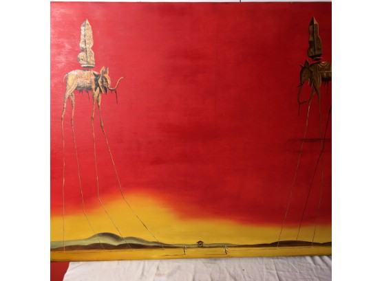 Large   Surrealist Oil Painting On Canvas  -salvador Dali Style