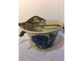 Pottery Hanging Planter -signed