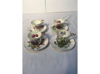 Group Of Four English Regency Cups And Saucers