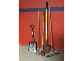 Group Of Five Garden Tools