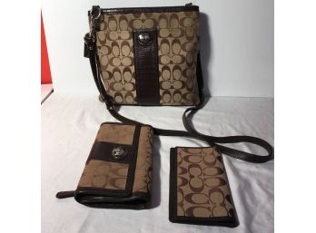 Authentic Coach Handbag Plus Two Wallets