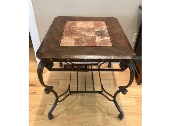 Exquisite Leather Encased End Table