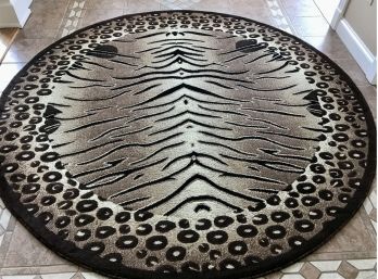 Fashionable Circular Cheetah Print Area Rug