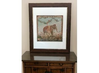 BEAUTIFUL ROOMS Custom Framed And Matted Elephant Tapestry
