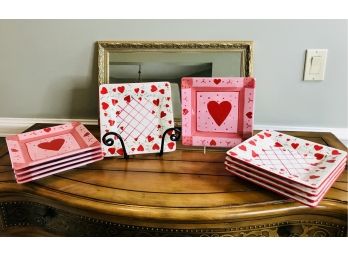 Romantic Heart Plates And Mirror