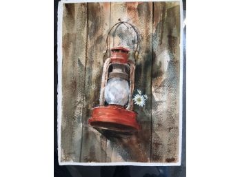 Original Watercolor Of Lantern