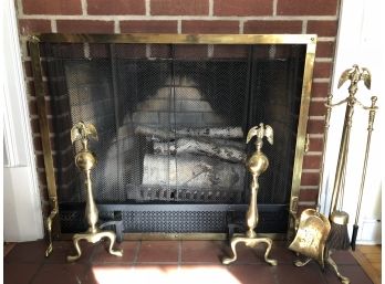 Brass Andirons & Fireplace Accessories