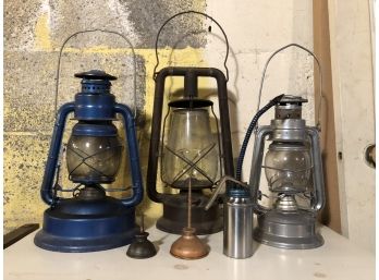 Trio Of Vintage Kerosene Lamps