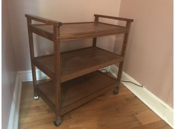 Tiered Wooden Bar Cart On Casters