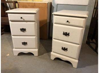 Pair Of White Painted Nightstands