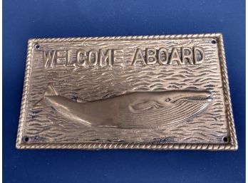 Welcome Aboard Brass Plaque For The Dad Who Loves To Boat