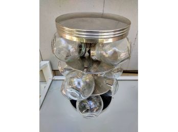 Revolving Glass Containers For Nuts And Bolts Or Crafts