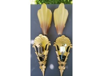 Pair Of Art Deco Style Wall Sconces