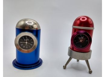 Two Mini Topix Table Clocks