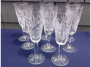 Set Of Eight Waterford Champagne Glasses