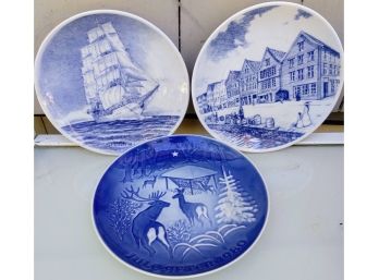 Bergen Bank 1997 Commemorative Plate, Copenhagen B&G Christmas Plate And Christopher Radich Plate