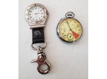 Vintage Pastor Basketball/football Stop Watch And Croton Quartz Clip