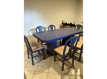 Blue Table With 6 Chairs