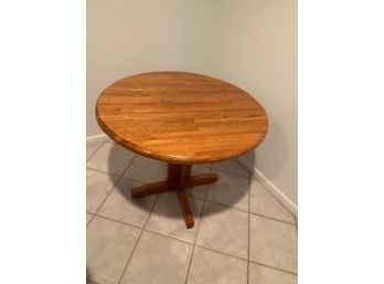 Round Sturdy Butcher Block Round Table