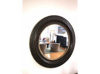 Milling Road Brand Crackled Leather Decorative Beveled Mirror