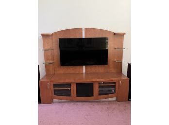 Jazzy Collection TV Entertainment Center With Storage Areas And Side Storage