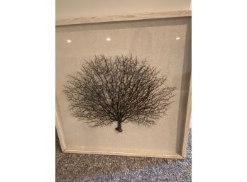 Framed Tree Linen Backed And Glass Frame