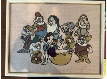 Handmade Needlepoint 'Snow White And The 7 Dwarfs