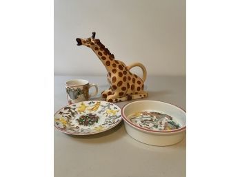 Baby Cup, Bowl & Saucer, Giraffe Pitcher, Tiffany & Blue Sky