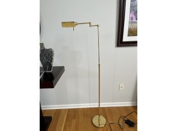 Brass Metal Piano Standing Lamp With Swivel Head And Adjustable Arm