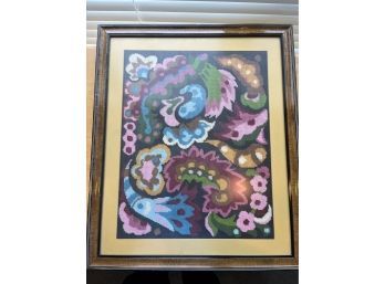 Beautiful Floral Handmade Needlepoint (Enclosed Frame) 21-1/2x25-3/4