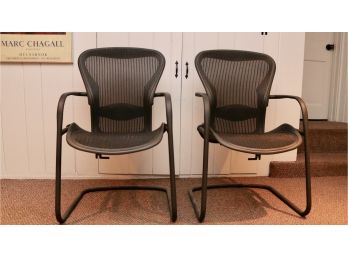 Set Of Two Herman Miller Aeron Side Chairs