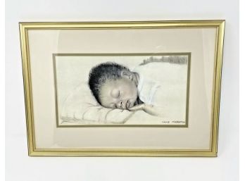 Vintage David Middleton Framed Newborn Print
