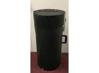 Vintage Black Round Storage Case 32 Inches Tall X 15.5 Inches Diameter With Handle