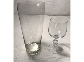 Wine Glass 6 Inches Tall And Beer Glass 8 Inches Tall
