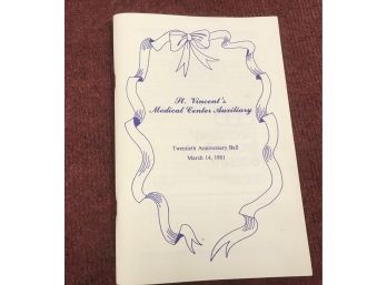 St. Vincents Medical Center Auxiliary Twentieth Anniversary Ball March 14, 1981 Booklet