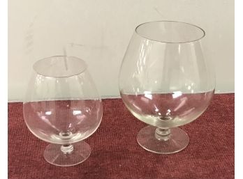 2 - Large Glasses 8 And 6 Inch Tall Glasses