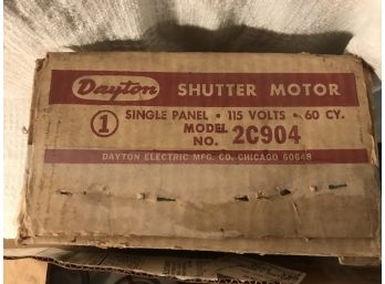 New Dayton Shutter Motor Single Panel 115 Volts Model Model 2C904