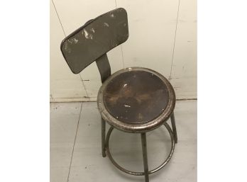 Metal Stool 24 Inches To Seat And 30 Inches To Back Of Stool