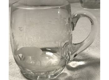 Echoed Glass Deer Scene Glassware Mug