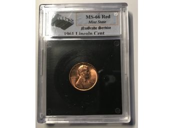 1961 Lincoln Cent Graded MS-66 RED