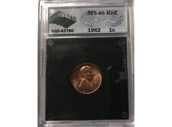 1962 Lincoln Cent Graded MS-66 RED