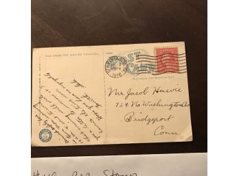 Post Card With Rare Stamp Post Marked 1918.  Lot 49