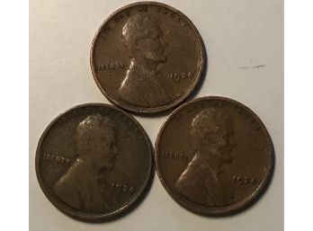 3 - 1924 Lincoln Wheat Cents